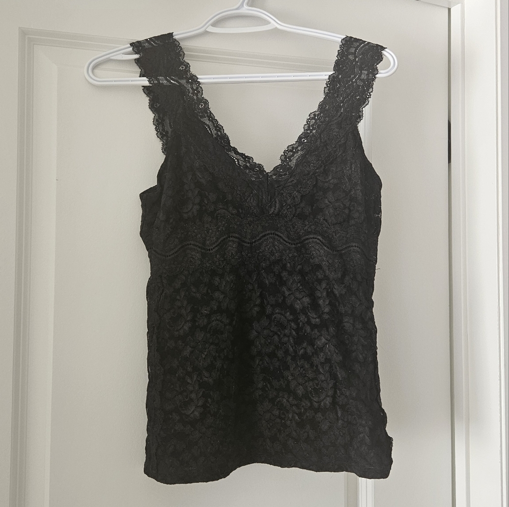 Lace tank top black size S
